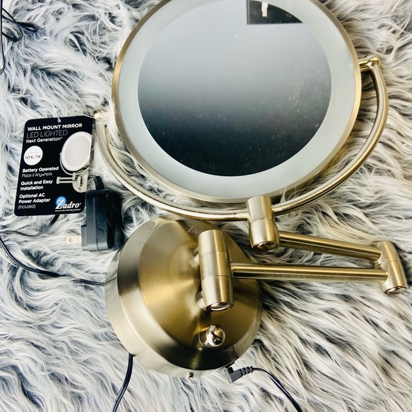 Zadro™ 10X/1X Dual-Sided Round LED Lighted Wall Mount Mirror in Polished Nickel - Picture 9 of 10